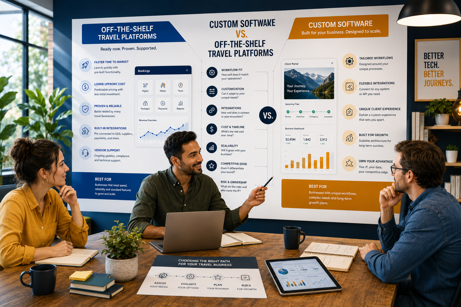 Custom Software vs. Off-the-Shelf Travel Platforms